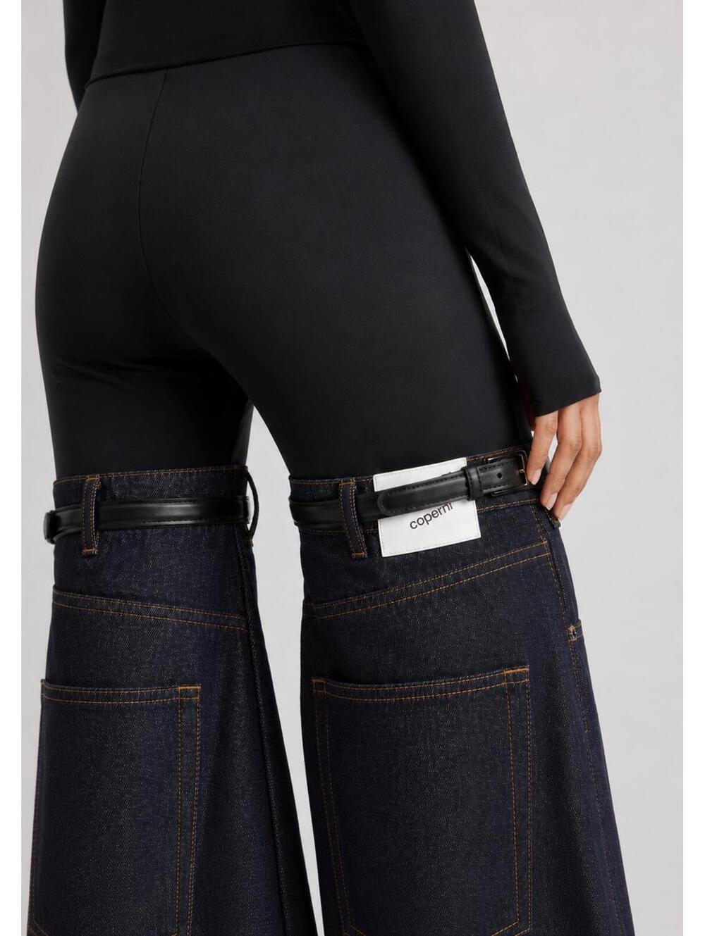 Coperni Hybrid Denim Flare Trousers Dark Indigo IT 42 US 6 | NWT - Picture 2 of 9